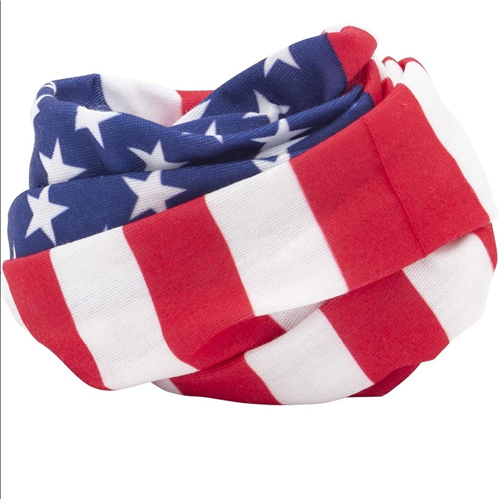 BANDANNA Women’s Multi Purpose Americana USA Flag Scarf Headband Hair Wrap NWT